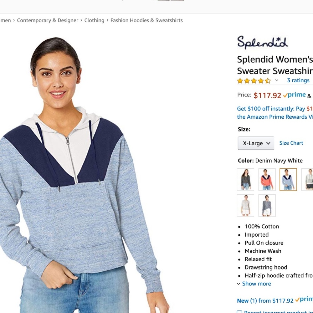 Splendid half-zip sweatshirt